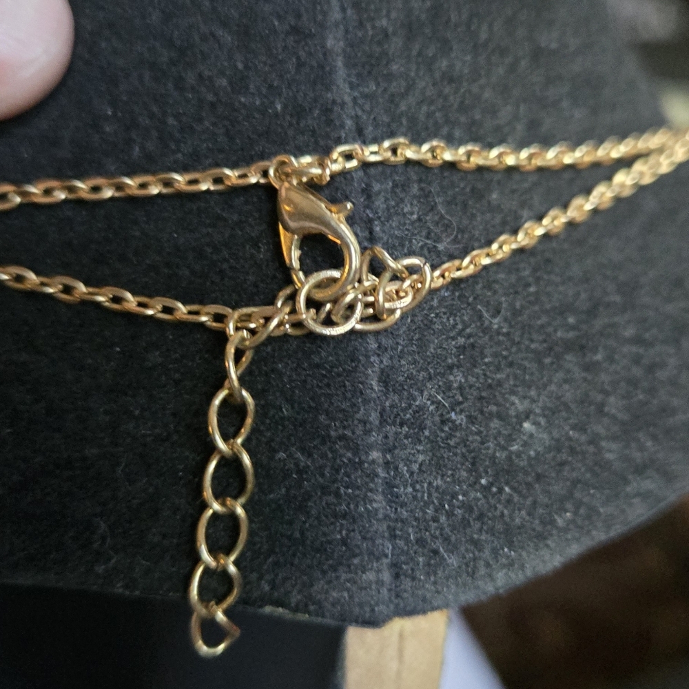 Turquoise Gold Tone Layered Necklace - Picture 4 of 4